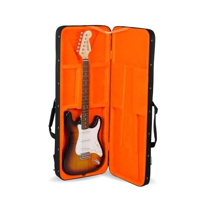 Estuche Guitarra Electrica Styrofoam Rectangular Interior Naranja