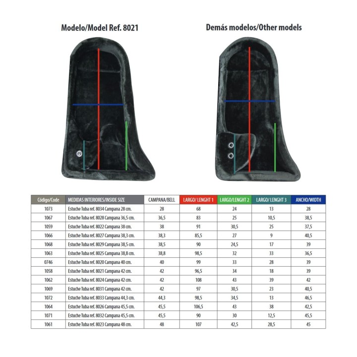 Estuche Tuba Campana 38,5 Cms