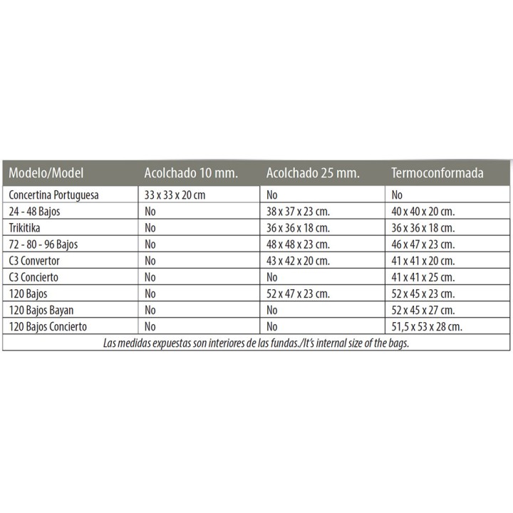 Funda Acordeon Concertina Portuguesa 10mm